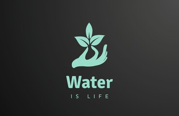 Logo "Water is life" . Ver.2