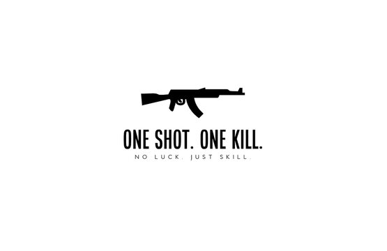 Logo "One Shot. One Kill. No luck. Just skill." Gamer. Ver.3