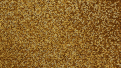 3d golden glitter texture. Shine metal yellow background. Decorative holiday pattern design with star shape