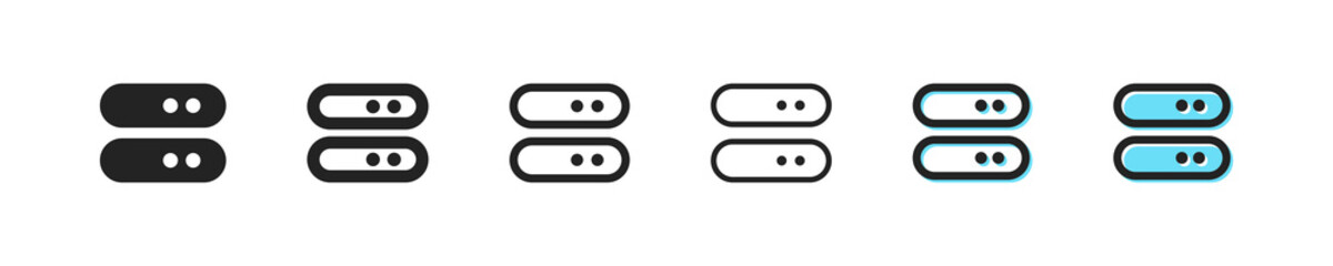 Menu icon. Ui hamburger vector symbol. Simple navigation outline signs. Site burger icons set. Menu blue web sign. List icon, interface element.