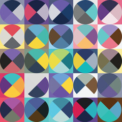 Geometric Circle shape Bauhaus pattern. Vector design and modern colorful art. Abstract Bauhaus design pattern. 