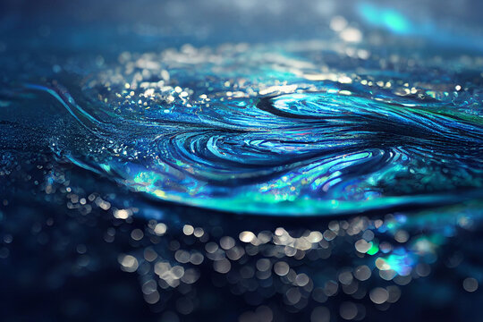 Abstract glitter shimmering water swirl