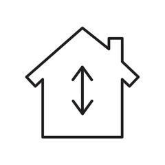 Dimension of house icon design. House Size vector. isolated on white background. vector illustration