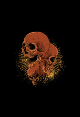 Skull with light vector illustration