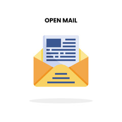 Open Mail flat icon. Vector illustration on white background. Can used for digital product, presentation, UI and many more.