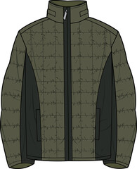 ZIP THROUGH AND INSULATED JACKET FOR MEN AND BOYS WEAR VECTOR © M A A Designs