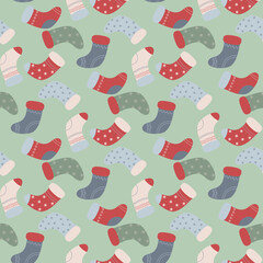 seamless pattern with christmas socks
