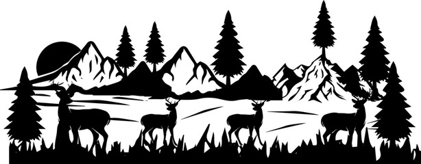 Christmas deer silhoutee