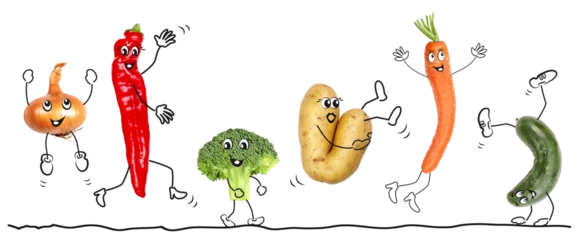 Photo sur Plexiglas Légumes frais Légume biologique drôle comme bande dessinée 1