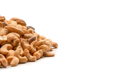 A group of almonds, pistachios, walnuts, macadamia, cashews.