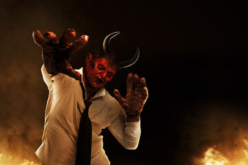 Devilman is standing