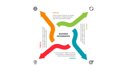 Creative concept for infographic with 4 steps, options, parts or processes.