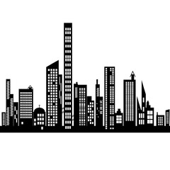 Skyline silhouette isolated on white background