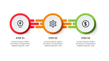 Creative concept for infographic with 3 steps, options, parts or processes.