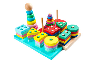 Colorful wooden pyramid toy