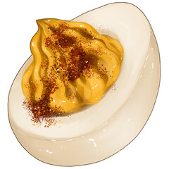 Deviled egg hand drawn illustration