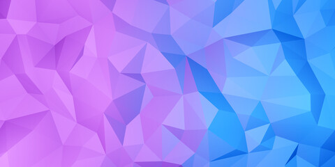 Polygons background, polygonal abstract wallpaper with geometric shapes and texture patterns blue purple color gradient backdrop with copy space for text