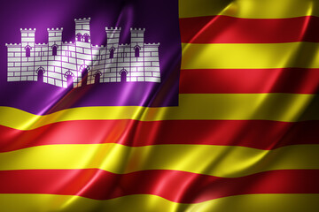 3d Balearic islands region flag - 539671369