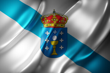 3d Galicia region flag - 539671388
