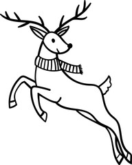 Isolated Christmas Reindeer Illustration