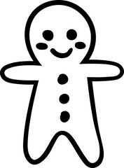 Holiday Christmas ginger bread man cookie isolated