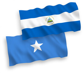 Flags of Nicaragua and Somalia on a white background