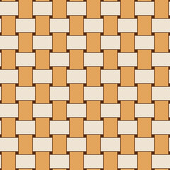 Seamless geometric woven pattern. Beige and brown colors. For plaid, tablecloths, clothes, shirts, dresses, paper, bedding, blankets and other textile products.