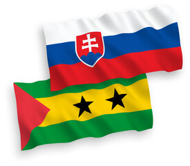 Fototapeta premium Flags of Slovakia and Saint Thomas and Prince on a white background