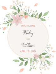 Wedding invitation in rustic and watercolor Side 1
