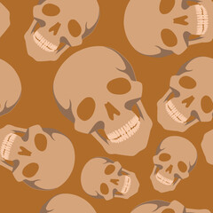 Skulls. Seamless background for fabrics, textiles, packaging and wallpaper. Vector illustration.	