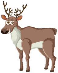 Cartoon reindeer on white background