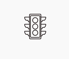 Traffic light design line icon