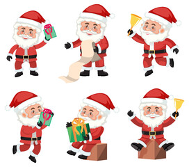 Set of Santa Claus cartoon character