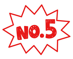 ポップ　ランキング　手書き風　ナンバー5
