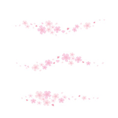 cherry blossom petals border illustration set	