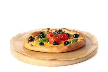 Concept of tasty food, Vegetable galette, isolated on white background