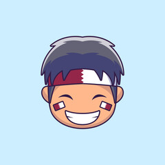 Cute Boy World Cup Cartoon Vector Design