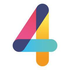 colorful number four logo design template	