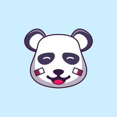 Cute Panda Animal World Cup Cartoon Vector Design