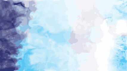 Sea Surface Blue Background. Top View Watercolor Natural Ocean Wallpaper