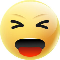 Stuck out tongue Emoji Face Illustration