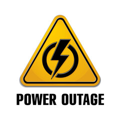 Power outage warning sign. Vector on transparent background