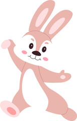 Funny rabbit character flat illustration