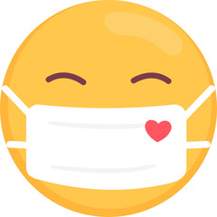 Emoji Face with Mask Illustration