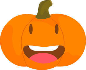 Pumpkin Emoji Face Illustration