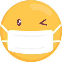 Emoji Face with Mask Illustration