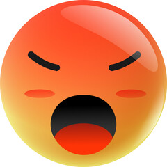 Angry Rage Emoji Face Illustration