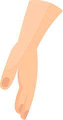 Opened human hand flat illustration