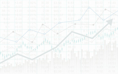 Graph  in stock market. Financial chart with uptrend line.
