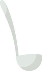 Kitchen soup ladle flat illustration